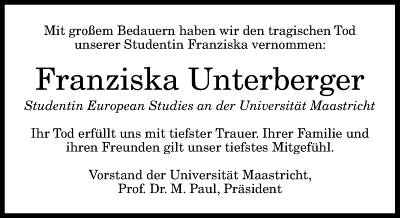  Traueranzeige für Franziska Unterberger vom 18.06.2014 aus General-Anzeiger Bonn