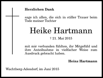 Anzeige von Heike Hartmann von General-Anzeiger Bonn