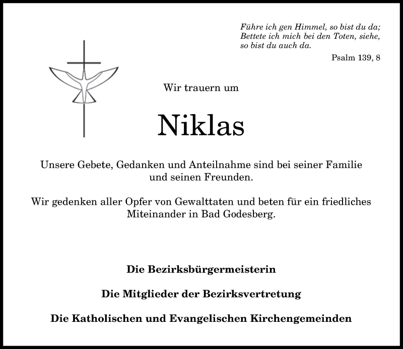  Traueranzeige für Niklas Pöhler vom 18.05.2016 aus General-Anzeiger Bonn