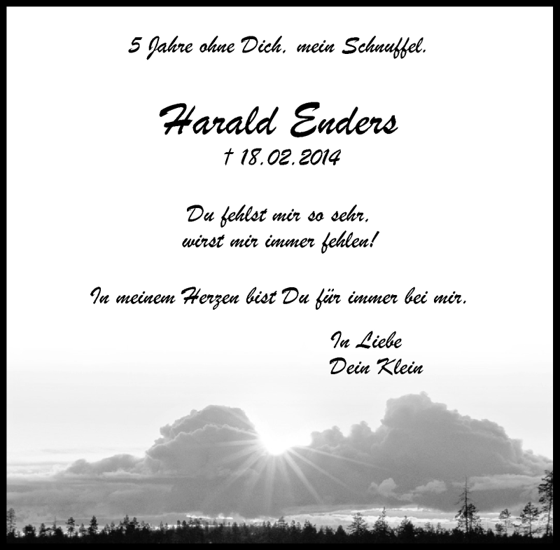  Traueranzeige für Harald Enders vom 18.02.2019 aus General-Anzeiger Bonn