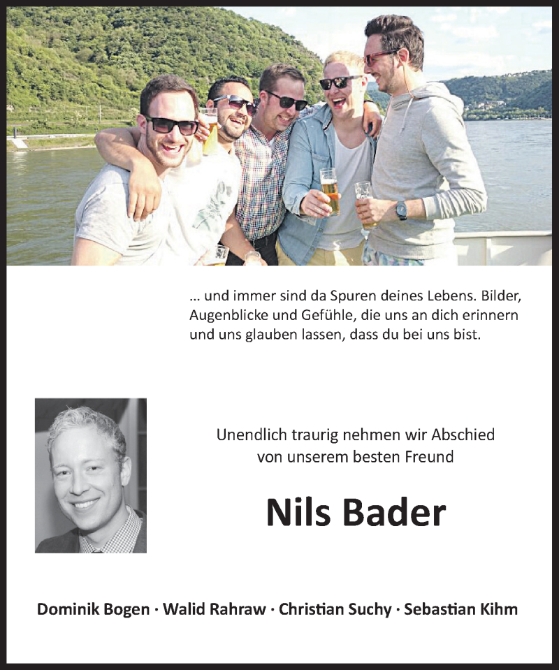  Traueranzeige für Nils Bader vom 09.02.2019 aus General-Anzeiger Bonn