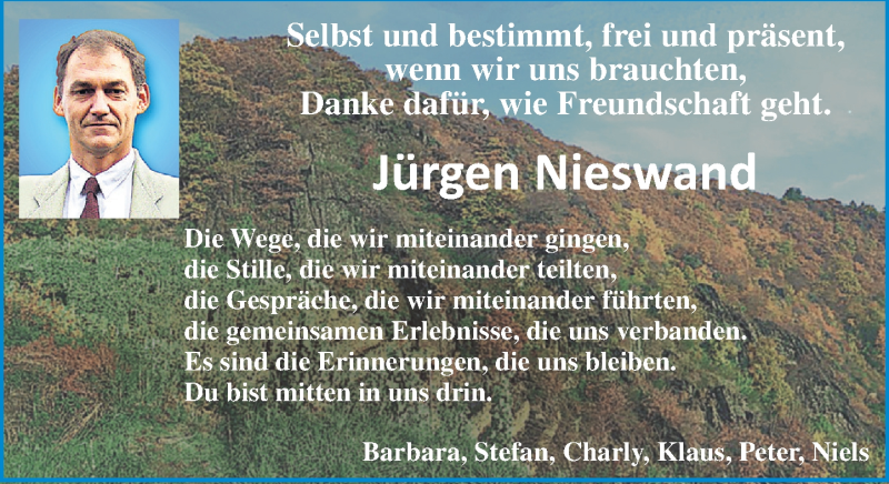 Traueranzeige für Jürgen Nieswand vom 11.05.2019 aus General-Anzeiger Bonn