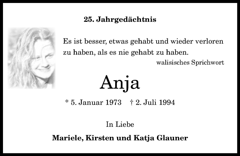  Traueranzeige für Anja  vom 29.06.2019 aus General-Anzeiger Bonn