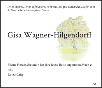 Anzeige von Gisa Wagner-Hilgendorff von General-Anzeiger Bonn