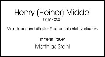 Anzeige von Henry Middel von General-Anzeiger Bonn