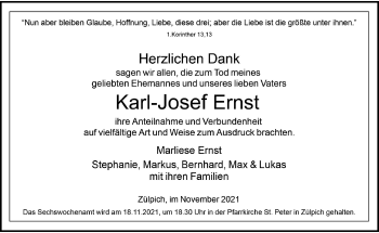 Anzeige von Karl-Josef Ernst von General-Anzeiger Bonn