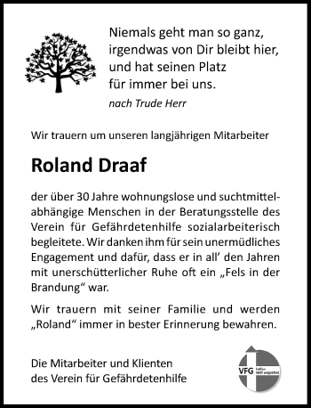 Anzeige von Roland Draaf von General-Anzeiger Bonn