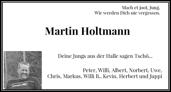 Anzeige von Martin Holtmann von General-Anzeiger Bonn